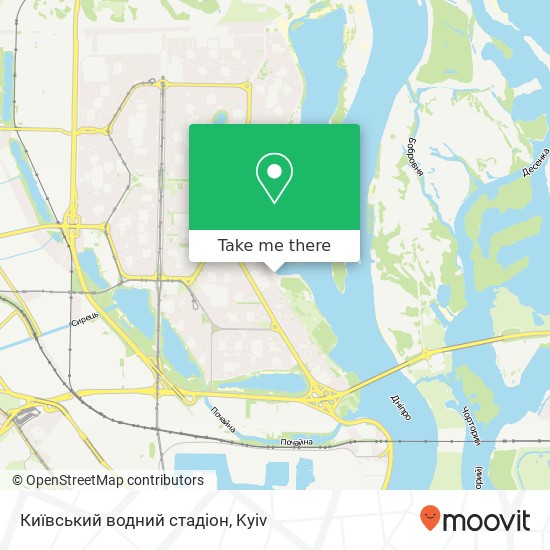 Карта Київський водний стадіон