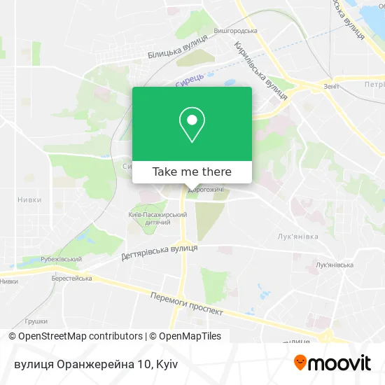 вулиця Оранжерейна 10 map