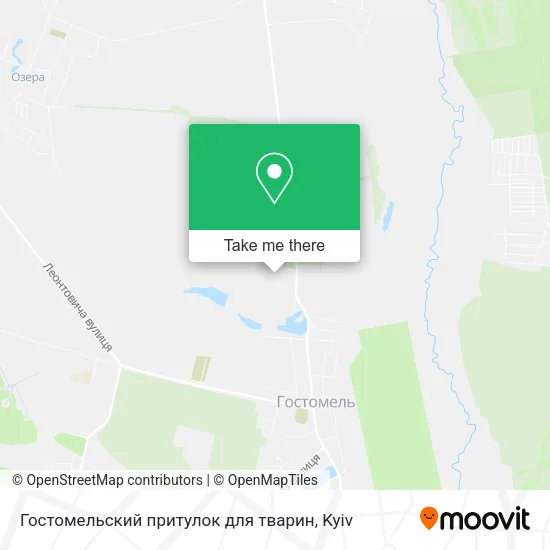 Карта Гостомельский притулок для тварин