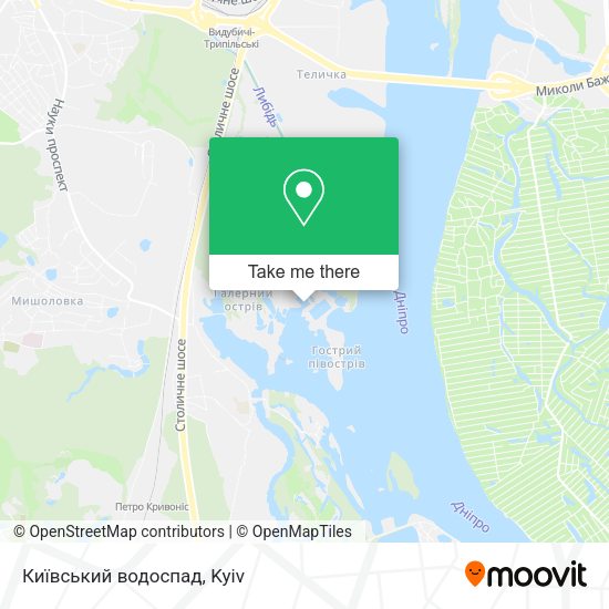 Карта Київський водоспад