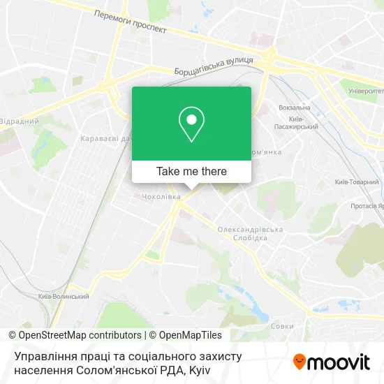 Карта Управління праці та соціального захисту населення Солом'янської РДА