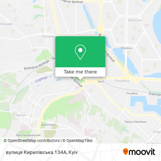 вулиця Кирилівська 134А map