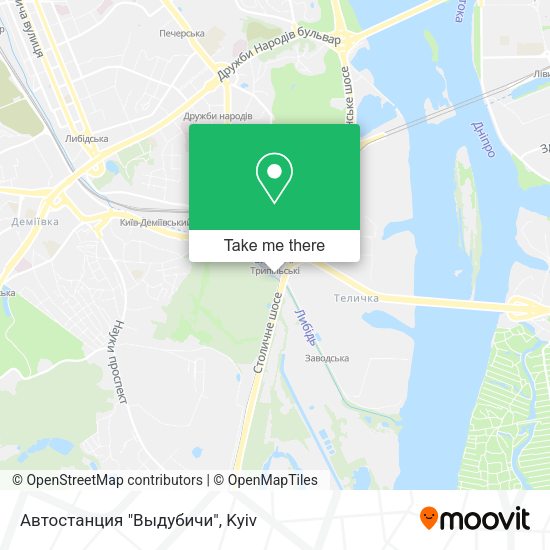 Карта Автостанция "Выдубичи"