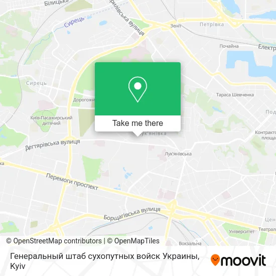 Карта Генеральный штаб сухопутных войск Украины