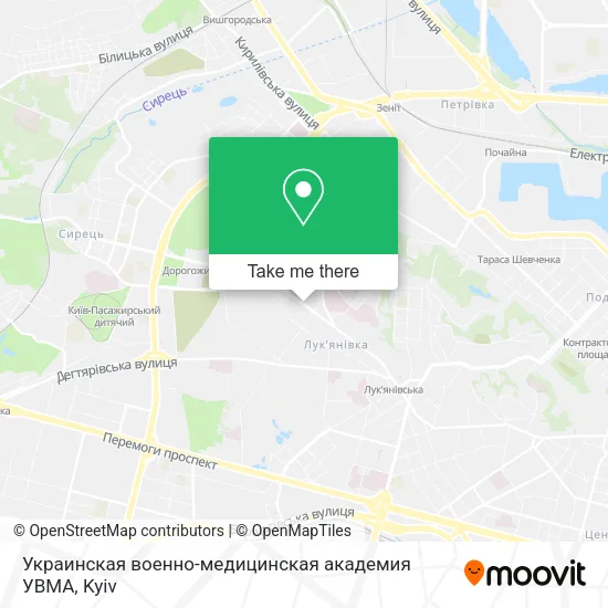 Карта Украинская военно-медицинская академия УВМА