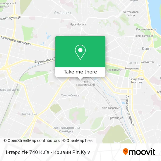 Інтерсіті+ 740 Київ - Кривий Ріг map