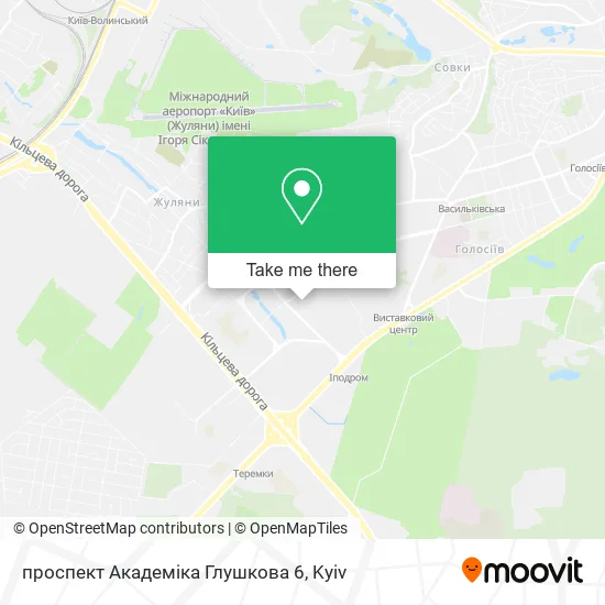 Карта проспект Академіка Глушкова 6