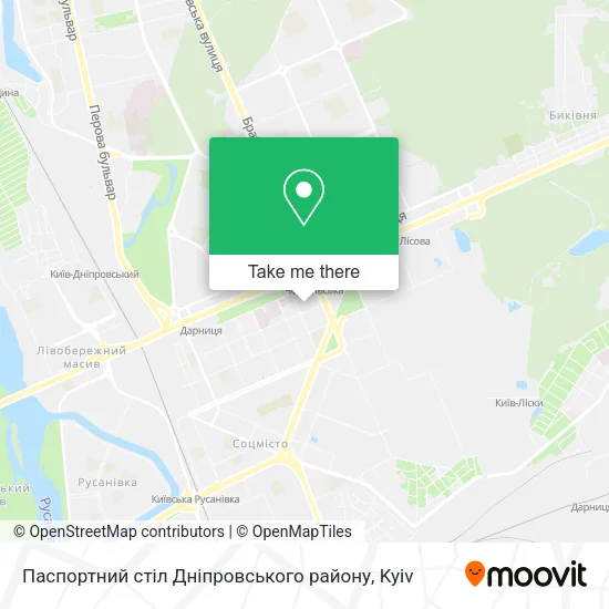 Карта Паспортний стіл Дніпровського району