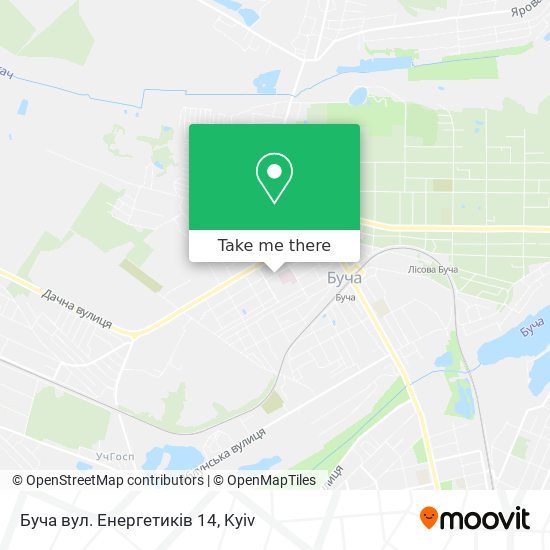 Карта Буча вул. Енергетиків 14