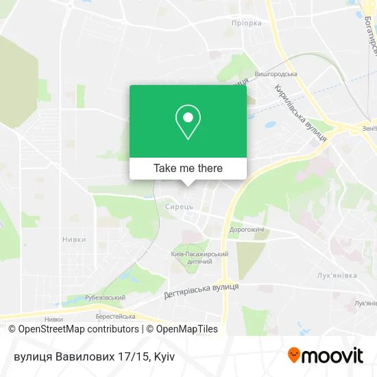 Карта вулиця Вавилових 17/15