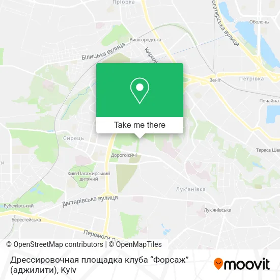 Карта Дрeссировочная площадка клуба “Форсаж” (аджилити)