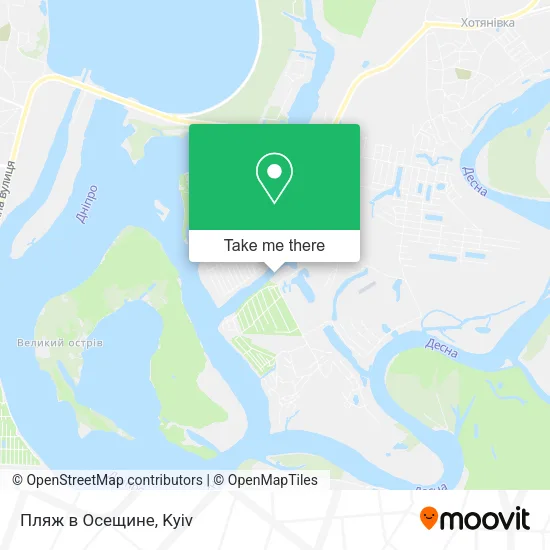 Пляж в Осещине map