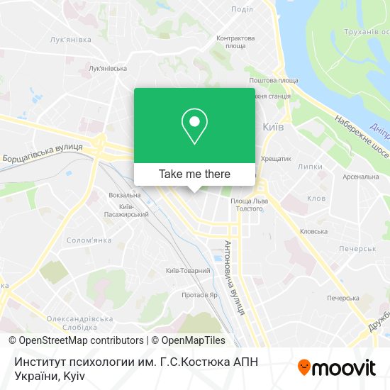 Карта Институт психологии им. Г.С.Костюка АПН України