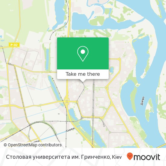 Столовая университета им. Гринченко map