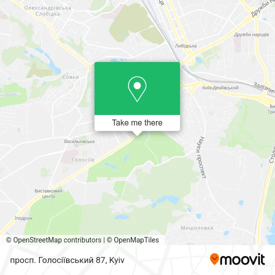 Карта просп. Голоcіївський 87