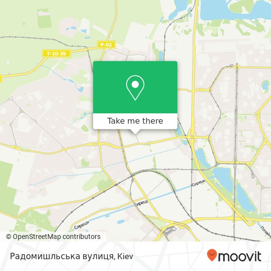 Карта Радомишльська вулиця