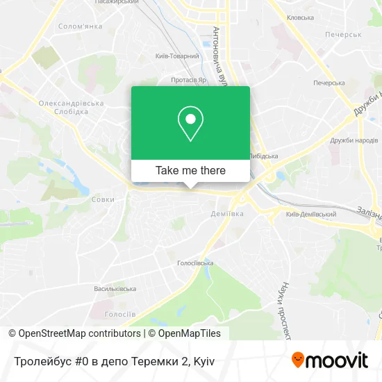 Карта Тролейбус #0 в депо Теремки 2