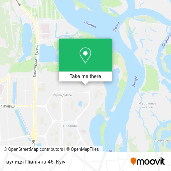 Карта вулиця Північна 46