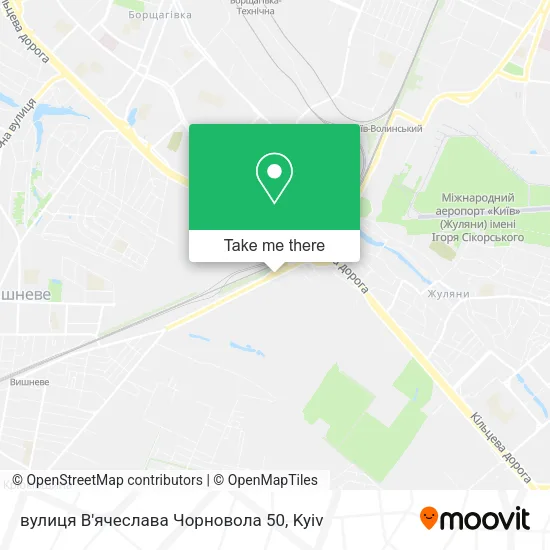 Карта вулиця В'ячеслава Чорновола 50