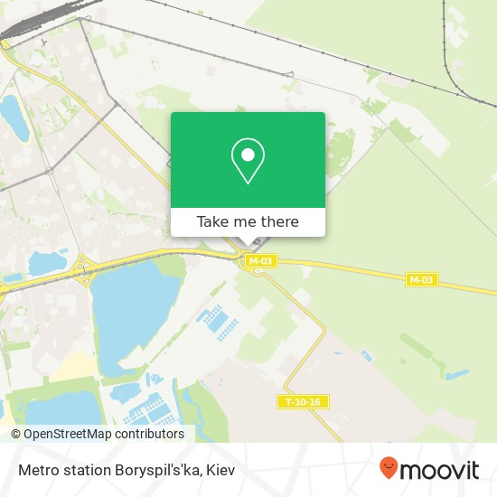 Metro station Boryspil's'ka map