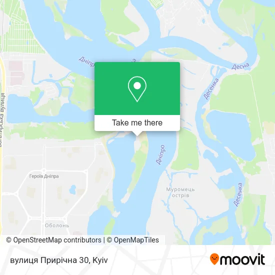 Карта вулиця Прирічна 30