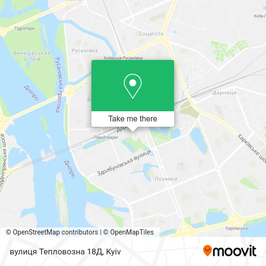 Карта вулиця Тепловозна 18Д