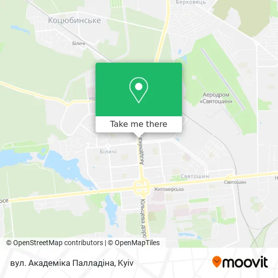 вул. Академіка Палладіна map