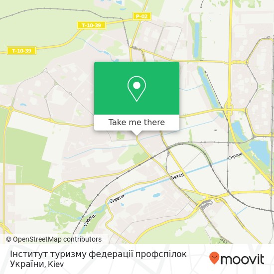 Інститут туризму федерації профспілок України map
