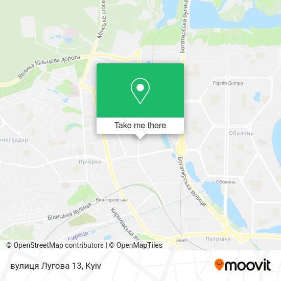 Карта вулиця Лугова 13