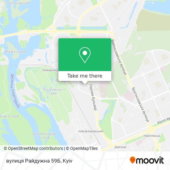 Карта вулиця Райдужна 59Б