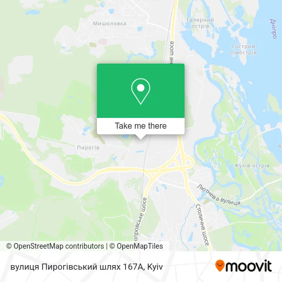 Карта вулиця Пирогівський шлях 167А