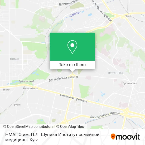 Карта НМАПО им. П.Л. Шупика Институт семейной медицины