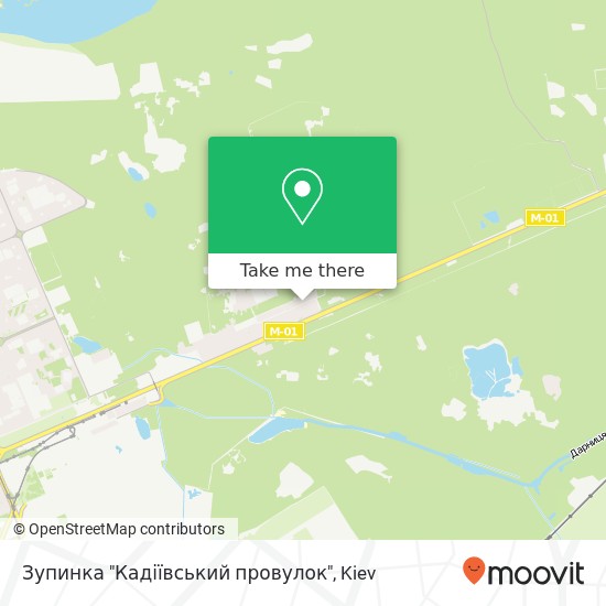 Карта Зупинка "Кадіївський провулок"