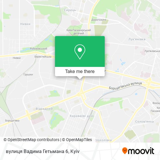 Карта вулиця Вадима Гетьмана 6