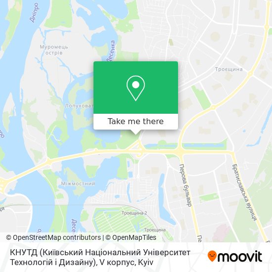 Карта КНУТД (Київський Національний Університет Технологій і Дизайну), V корпус