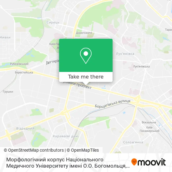 Морфологічний корпус Національного Медичного Університету імені О.О. Богомольця map