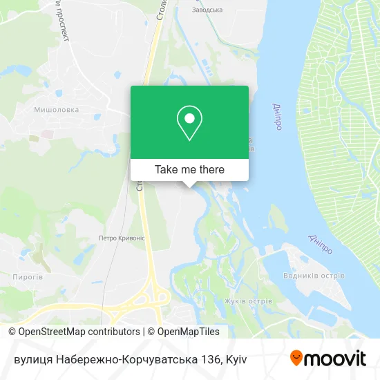 Карта вулиця Набережно-Корчуватська 136