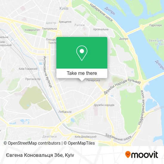 Євгена Коновальця 36е map