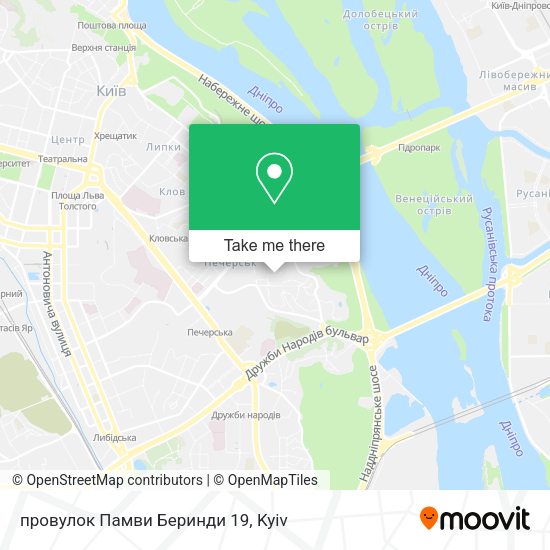 Карта провулок Памви Беринди 19
