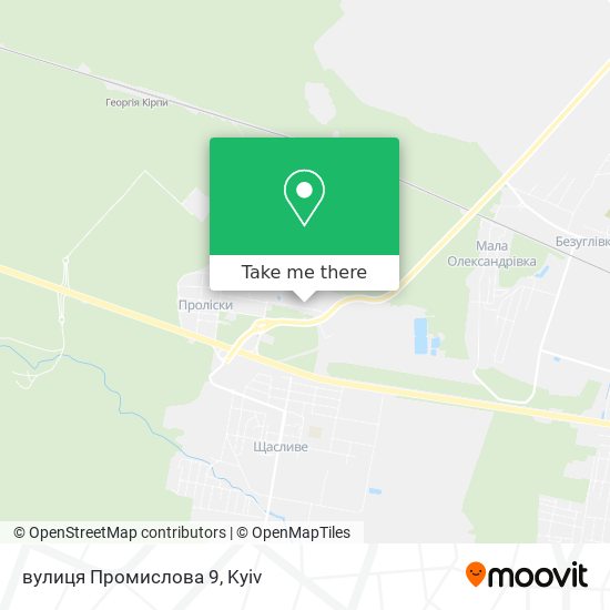Карта вулиця Промислова 9