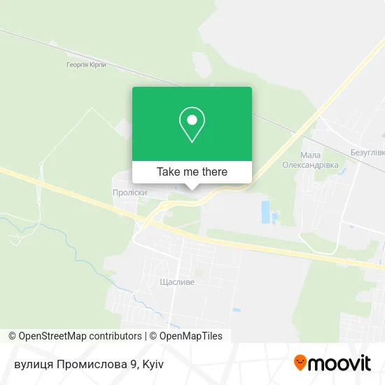 Карта вулиця Промислова 9