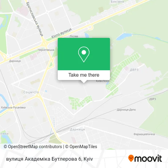 Карта вулиця Академіка Бутлерова 6