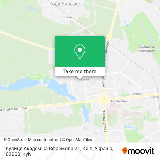 вулиця Академіка Єфремова 21, Київ, Україна, 02000 map