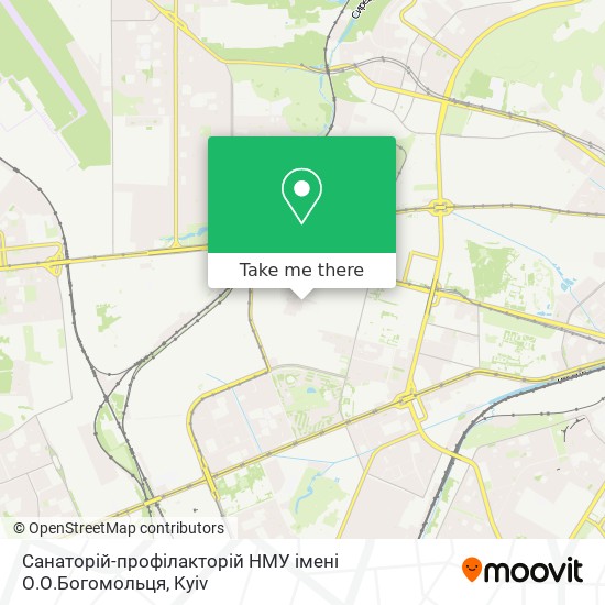 Санаторій-профілакторій НМУ імені О.О.Богомольця map