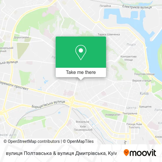 Карта вулиця Полтавська & вулиця Дмитрівська