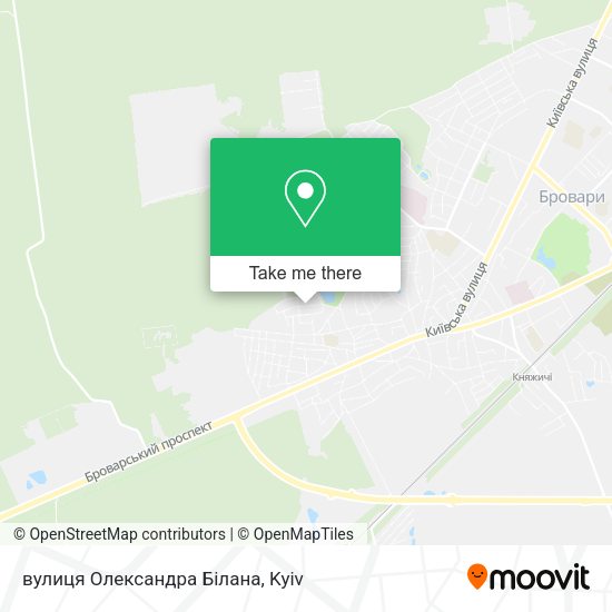 Карта вулиця Олександра Білана
