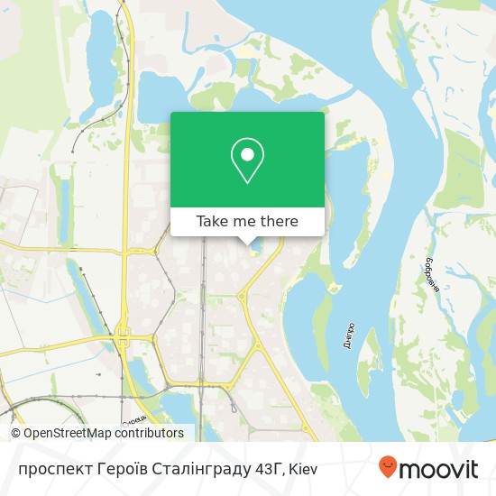 Карта проспект Героїв Сталінграду 43Г