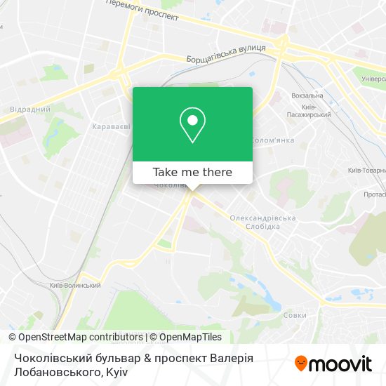 Карта Чоколівський бульвар & проспект Валерія Лобановського
