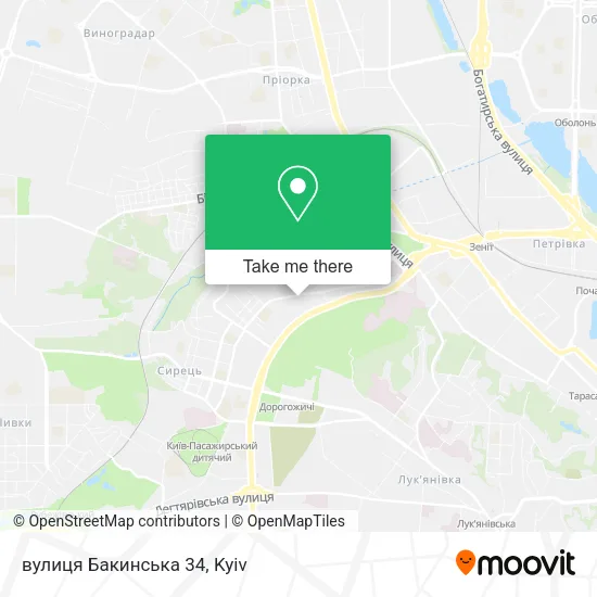 Карта вулиця Бакинська 34