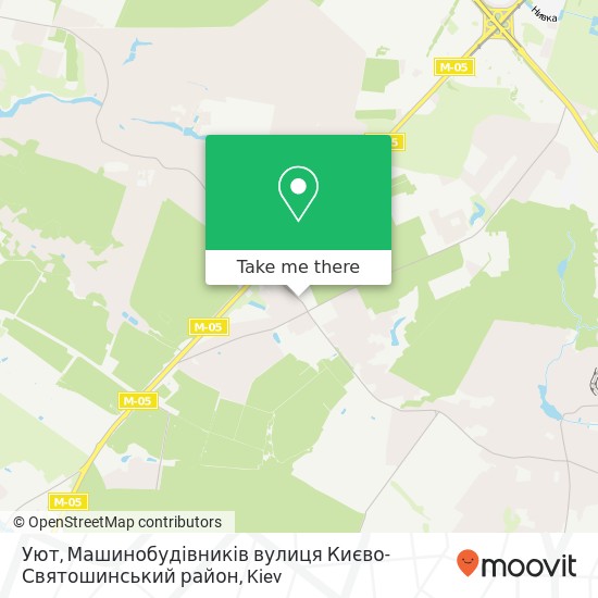 Уют, Машинобудівників вулиця Києво-Святошинський район map